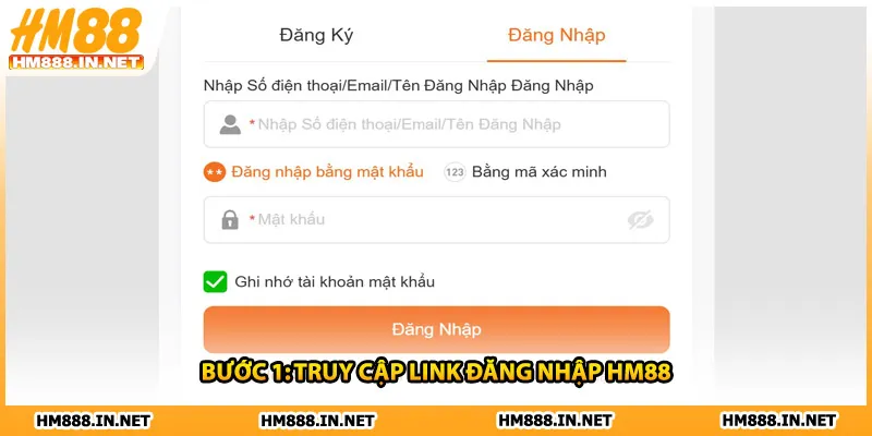Bước 1: Truy cập link đăng nhập HM88