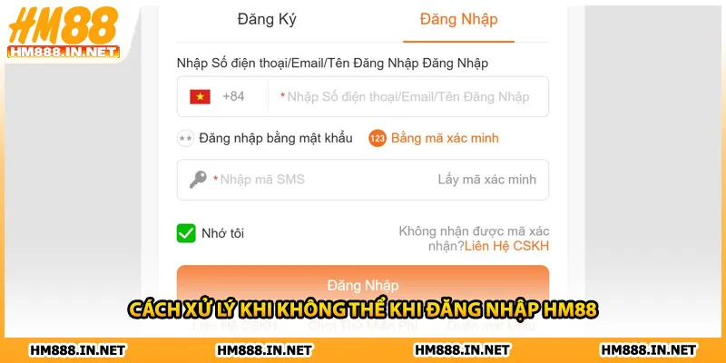 Cách xử lý khi không thể khi đăng nhập HM88