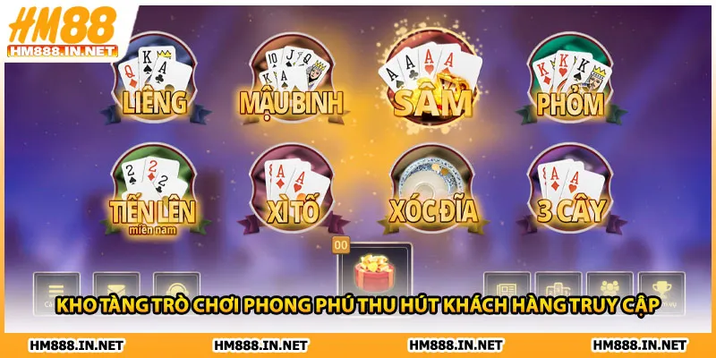 Kho tàng trò chơi phong phú thu hút khách hàng truy cập