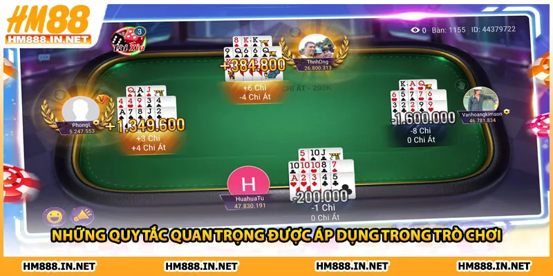 Những quy tắc quan trọng được áp dụng trong trò chơi